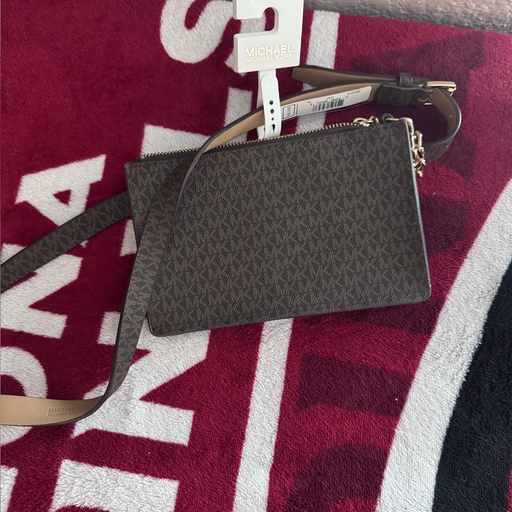 Michael Kors Dark Brown Pull Chain Belt Bag